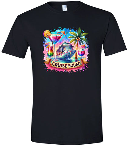 Drinks and Cruise Squad Adult Gildan Soft Shirt