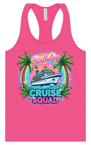 Birthday Cruise Squad Women's Racerback Tank