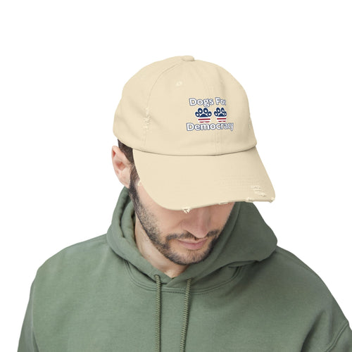 Dogs For Democracy Unisex Distressed Cap