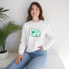 California Embroidered Crewneck Sweatshirt — Green Vintage 'CA' Paw Logo