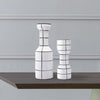 Modern Simple Nordic Creative Home White Ceramic Vase Fashion Stripe Handicraft Ornament Home Decoration