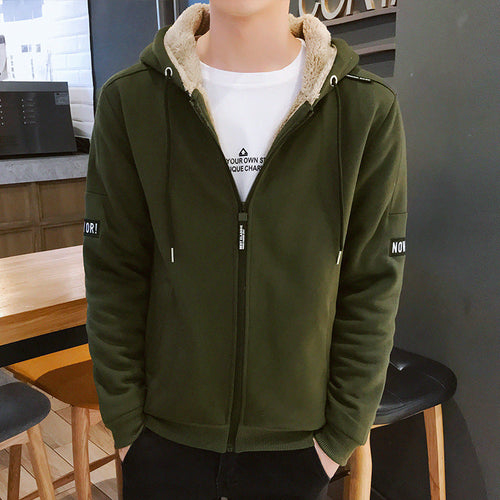 Hooded cardigan top plus size warm jacket