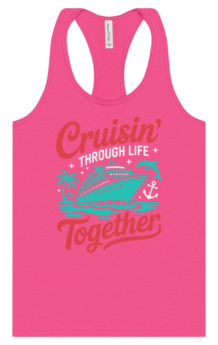 Cruisin' Through Life Together Women's Racerback Tank