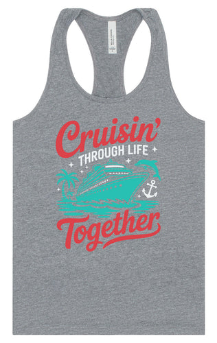 Cruisin' Through Life Together Women's Racerback Tank