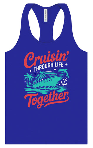 Cruisin' Through Life Together Women's Racerback Tank