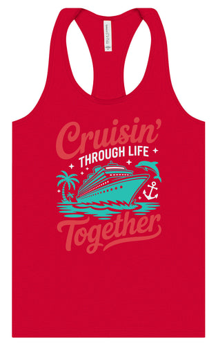 Cruisin' Through Life Together Women's Racerback Tank