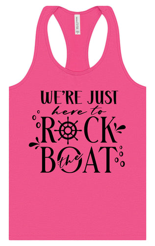 Just Here to Rock the Boat Women's Racerback Tank