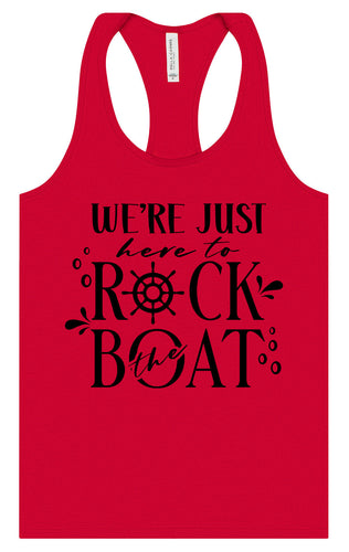 Just Here to Rock the Boat Women's Racerback Tank