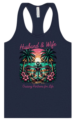 Anchor Husband and Wife Women's Racerback Tank