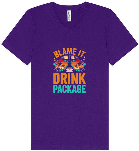 Blame it on the Drink Package Unisex V-Neck Shirt