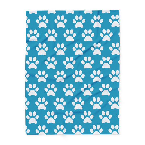 Cozy Paw Print Arctic Human Fleece Blanket