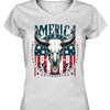 America Cow Skull 4th Of July Flag Shirt | Fourth Of July T-Shirt | Patriotic Flag Shirt | Independence Day Tee 682305