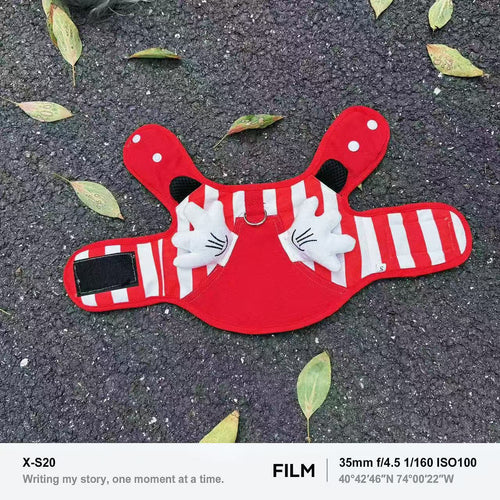 Red Striped Wing Mickey Dog Harness Vest