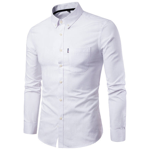 NAVY BLUE  New All Season Plus Size Oxford Shirt Men's long sleeve Shirt
