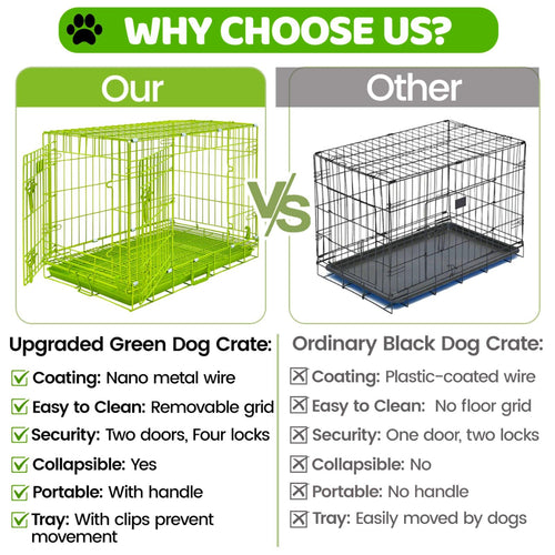 30 Collapsible Green Dog Crate GRN30