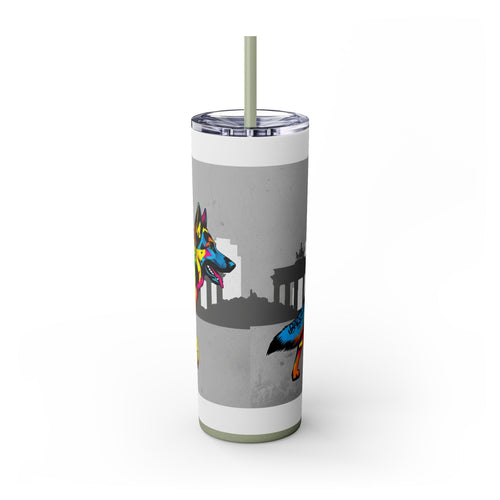 Skinny Tumbler with Straw – 20 oz Stainless Steel Cup