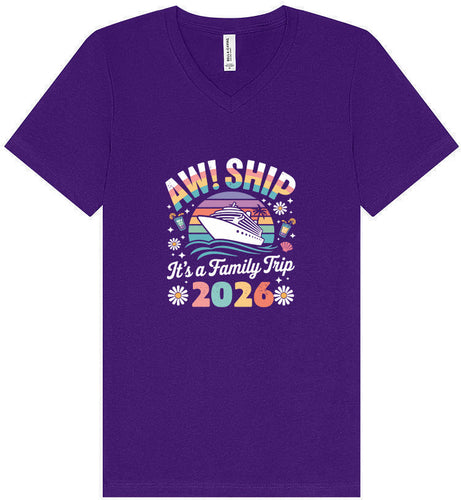 Aw Ship Family Trip 2026 Unisex V-Neck Shirt