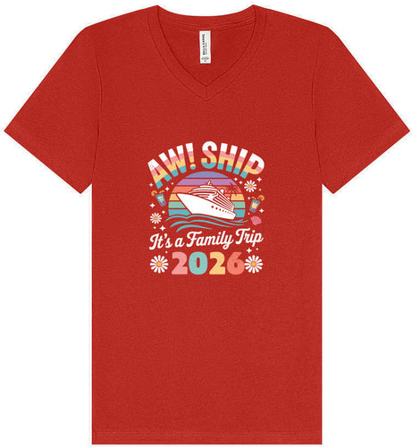 Aw Ship Family Trip 2026 Unisex V-Neck Shirt