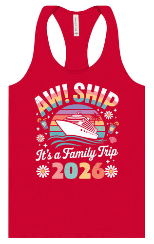 Aw Ship Family Trip 2026 Women's Racerback Tank