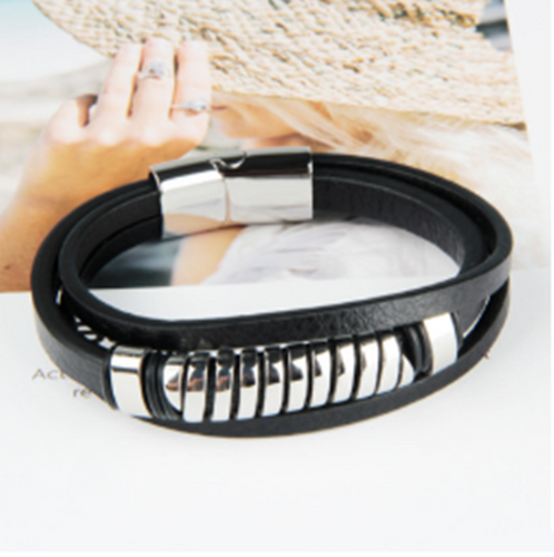 Stainless Steel Swivel S-shaped Bracelet With Golden Personality