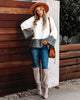 Women's Plus Size Loose Stitching Pullover Sweater