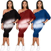 Oblique Shoulder Plus Size Women's Two-Piece Suit