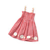 Girls Plaid dress Princess Suspender Skirt