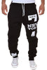 Number 7 Printed Letter Bouquet Foot Pants