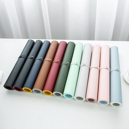Double-Sided Heterochromatic Oversized Leather Table Mat