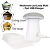 2 In 1 Multifunction Mushroom Lamp LED Lamp Holder USB Charger Home Office Supplies