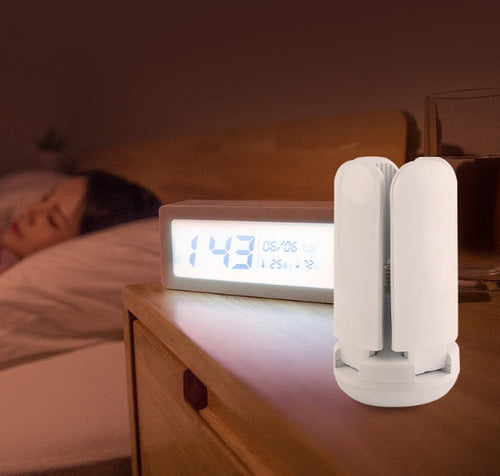 LED Four-leaf Bluetooth Music Lamp Colorful Intelligent Audio Folding Bulb Lamp Remote Control Deformable Ceiling Fixture Lights