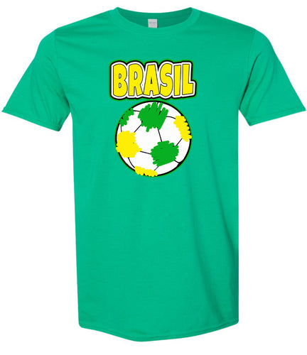 Brazil Soccer Adult Gildan Soft Shirt