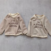 Baby suit Korean version spring new baby alphabet striped T-shirt patch casual pants baby two-piece suit
