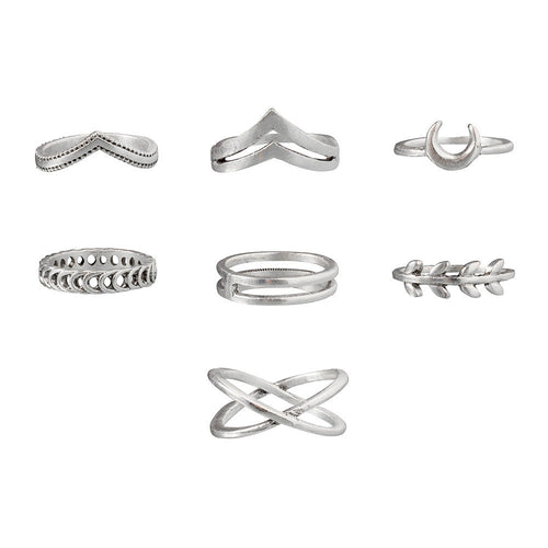 Personalized Moon Cross Simple Ring