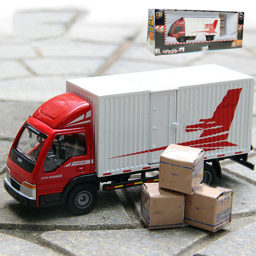 Alloy Simulation Van Truck Model Engineering Transport Vehicle Toy