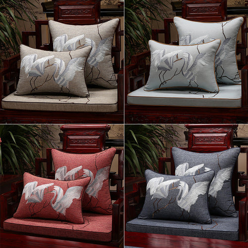 New Chinese Mahogany Sofa Cushion With Backrest Arhat Mattress Five-piece Solid Wood Furniture Chair Cushion Cushion Custom