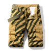 Men Red Summer Thin Print Striped Cargo Shorts