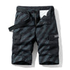 Men Red Summer Thin Print Striped Cargo Shorts