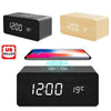 Factory Wholesale Smart Wireless Charging Sound Control Environmentally Friendly Mute Led Wooden Clock Wooden Home Electronic Alarm Clock