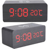 Factory Wholesale Smart Wireless Charging Sound Control Environmentally Friendly Mute Led Wooden Clock Wooden Home Electronic Alarm Clock