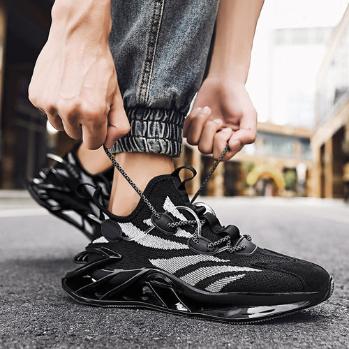 Blade Shoes Mens New Mens Shoes Spring Breathable White Shoes Versatile Fashionable Shoes Sshock Absorption Running Mesh Sports Shoes