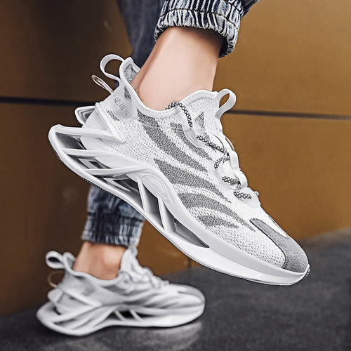 Blade Shoes Mens New Mens Shoes Spring Breathable White Shoes Versatile Fashionable Shoes Sshock Absorption Running Mesh Sports Shoes