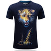 3D Night Leopard Pattern Short-sleeved T-shirt Trend Men's 3D Printing Plus Fat Plus Size T-shirt Half-sleeved