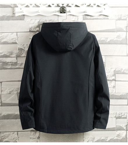 Spring And Autumn Fattening Plus Size Hooded Windbreaker