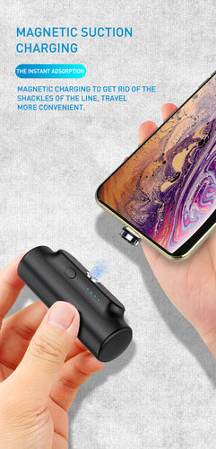 Compatible with Apple , Creative Magnetic Power Bank Mobile Power Mini Portable Emergency Three-in-one Plug Gift