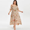 Beautiful Floral Print Women Summer Plus Size Loose Beach Long Dress Skirt