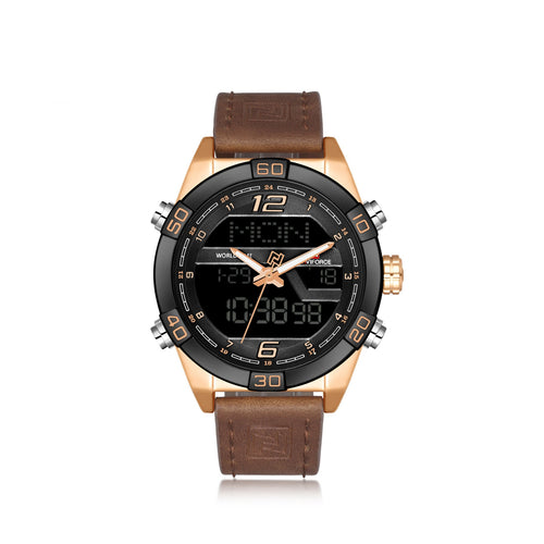 Men'S Watch Led Electronic Watch Waterproof Belt Quartz Men'S Watch Watch