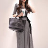 Women S Waist Slim Long Skirt Printed Big Hem Dress
