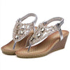 40-42 Plus Size Women's Sandals Wedge Gold
