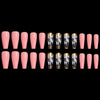 Artistic Pink Smoke Pattern Fake Nail Patch, Long Coffin Type A European And American Ballet Type A Boxed